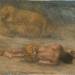 Een leeuwin met haar welpen bij een dode zwarte man, genaamd 'Nemesis'